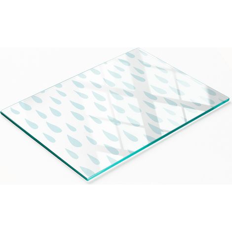 Tabla de cortar y servir decorativa de cristal para cocina, dise帽o de gota, 80x52 cm