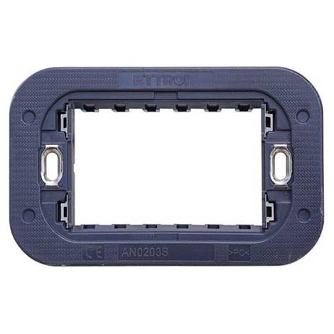 Support slim compatibles Bticino Axolute 3 modules pour plaque Ettroit AN0203S