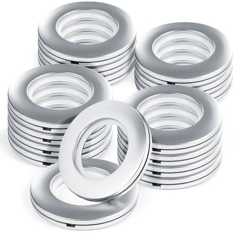 Lot de 20 œillets rigides en plastique - Diamètre intérieur de 42 mm pour rideaux de douche/fenêtre/salle de bain, installation rapide sans perçage (1/5)