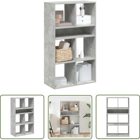 vidaXL Bibliothèque gris béton 66x31x112 cm bois d'ingénierie (1/5)