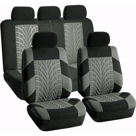 Coprisedili da viaggio per auto, compatibili con airbag e sedili posteriori sdoppiabili. Accessori universali per interni, adatti a berline, furgoni e SUV. Colore grigio.