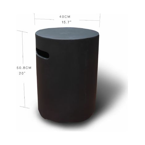 Elementi Abdeckung für Gasflaschen in Beton-Optik, schwarz, für 5 kg Gasbehälter, rund (1/4)