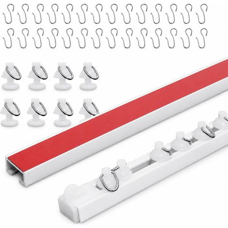 Rails à Rideaux Adhésive 5,7m, Tringle à Rideau Sans Perçage Mur Plafond Rail de Rideau Sans Outils ni Trous, Idéale pour Maisons, Bureaux et Caravanes, Installation Facile (1/5)