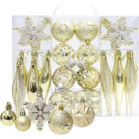 Boules De Décoration De Noël 40 Pièces Décoration Boule Festive  Ornement Ambiance De Noël Pour Table À Manger Ferme Salon Intérieur Extérieur Manteau Cheminée Porche Couronne Armoire (1/5)