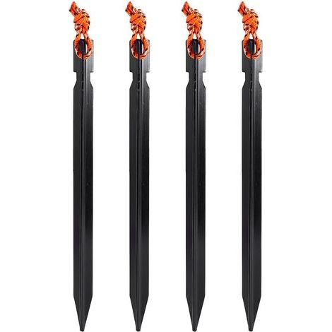 4er-Set Zeltnägel, 18 cm lange Metall-Erdanker für Camping, Aluminium, robuste Campingheringe, Nagelheringe mit Seil, Zubehör für Outdoor-Zelte und Camping (1/5)