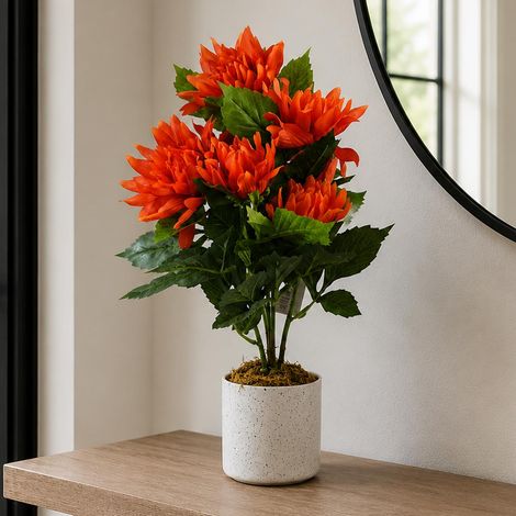 55cm Artificial Red Dahlia Pinnata Premium (1/5)