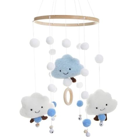 Mobile musical pour bébé, mobile musical sécurisé pour lit bébé, pendentif à suspendre, horloge de chevet