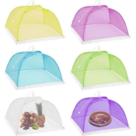 Cloche Alimentaire Pliable, 6 Pièces Anti-Mouche Couvercle de Nourriture Tente-Parapluie Anti-Insecte pour Protéger Viandes, Plats et Fruits à Pique-Nique BBQ (1/5)