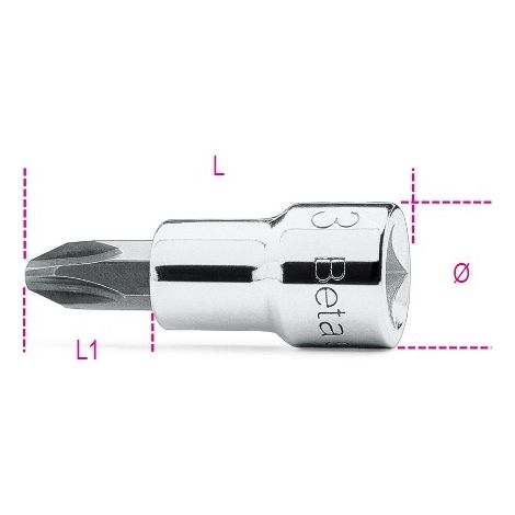 CHIAVI A BUSSOLA A GIRAVITE PER VITI CON IMPRONTA A CROCE PHILIPS® CON ATTACCO QUADRO 3/8 PH 4 ART. 910PH