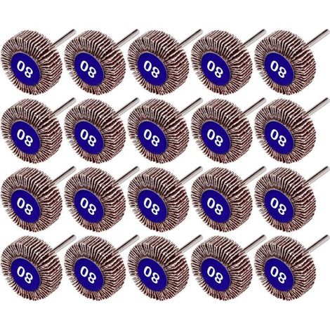 GDHZS-20 Pcs Roue à Lamelles, 80 Grains Ponçage de Disque de Roue à Lamelles de Papier pour Outils Rotatifs Dremel (1/5)