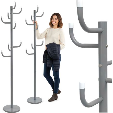 Perchero de pie Wiktor - 175 cm, gris (1/5)