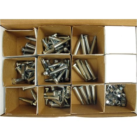 Coffret de vis axes et écrous pour roues de tondeuses - 136 pièces