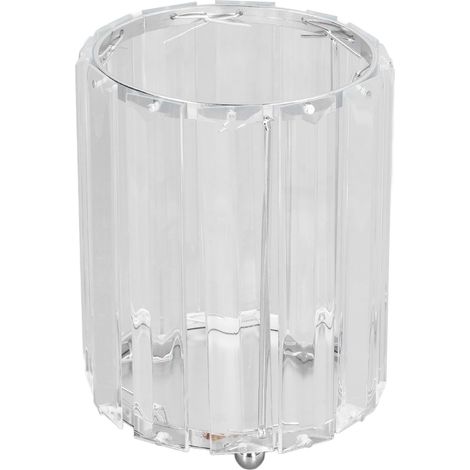 Porte-pinceaux de maquillage en verre transparent, organisateur de bureau rond pour stylos et accessoires, boîte de rangement argentée