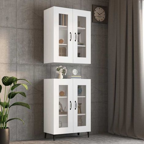 vidaXL Hanging Wall Cabinet White 69,5x34x90 cm (1/5)