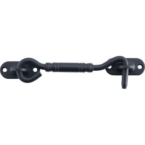 15 CM, Crochet de Porte, Support de Fenêtre Silencieux, Verrou de Porte Interieure avec Vis de Montage, en Acier Inoxydable, Noir (1/4)