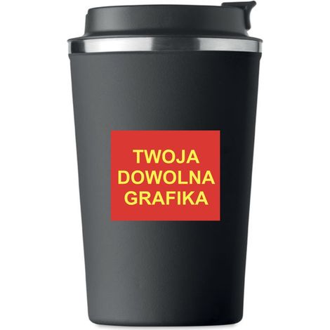 Taza térmica premium con TU PROPIA impresión GRÁFICA, NEGRA KT173 (1/5)