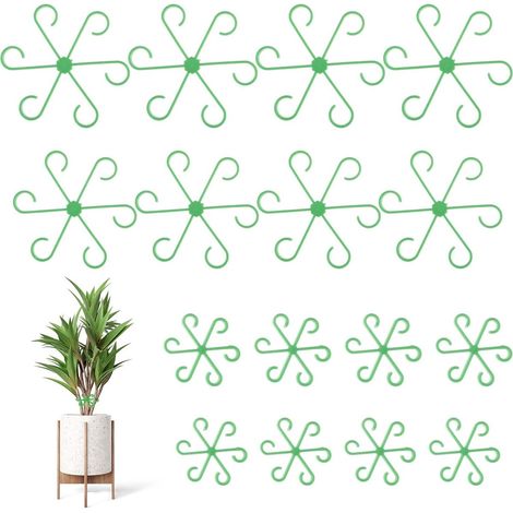 Lot de 16 supports pour plantes grimpantes en plastique réutilisables, disponibles en 4 tailles (13,5 cm, 11,7 cm, 7,7 cm et 5,8 cm) et de couleur verte. (1/5)