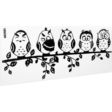 Stickers muraux personnalisés hibou pour salon, chambre et fond de canapé (Stickers muraux à faire soi-même) (1/5)