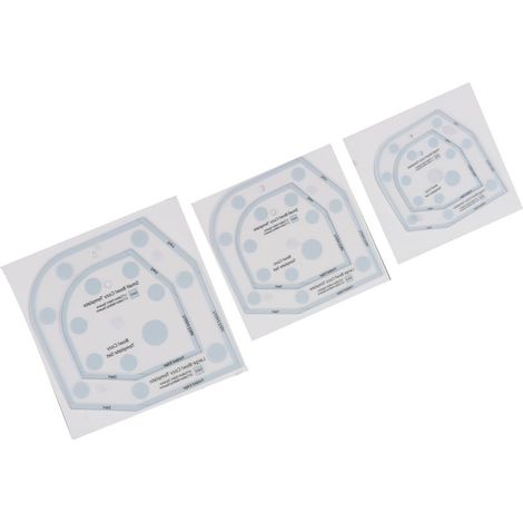 Acryl-Schüsseldeckel-Schablone (3 Größen: 6 Zoll, 8 Zoll und 10 Zoll), inklusive Schneidevorlage. (1/5)