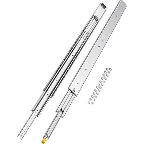 VEVOR Glissiere de tiroir a extension complete, 1 paire, coulisse de tiroir verrouillable, 1221 mm, capacite de charge 226,8 kg, rail coulissant a montage lateral avec roulement a billes et verrou