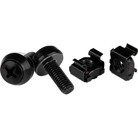 StarTech M6 x 12mm Vis et Écrous Cage Noir Pack 50