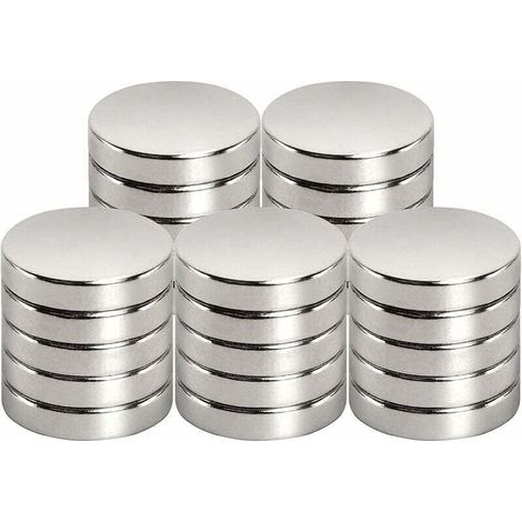 Aimant de Néodyme 15 mm x 3 mm, Aimants Puissants pour Tableau Magnétique, Réfrigérateur, Bureau (25 Pièces)