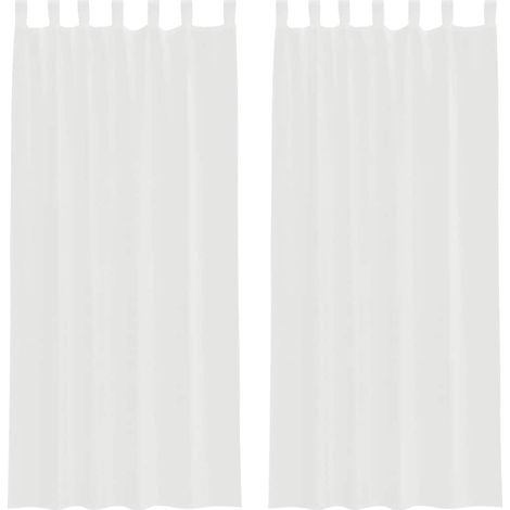 Maison Exclusive - Voile Vorhänge mit Schlaufen 2 Stk. Weiß 140x2