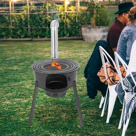 Multifunktionaler Holzofen, tragbarer Holzkohleofen, Campingkocher für das Kochen im Freien/im Garten
