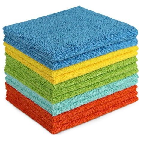 Set mit 12 Mikrofasertüchern, weicher, saugfähiger und fusselfrei, für Haushalt, Küche, Auto, Decken und Fenster, 30 x 30 cm