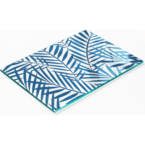 Planche à découper décorative en verre, motif feuilles de palmier, 80 x 52 cm (1/5)