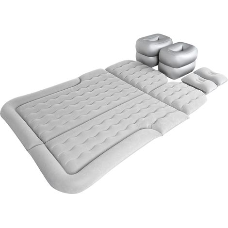 Matelas gonflable pour voiture, lit de voyage épais, tapis de sol, accessoires de camping, gris (1/5)