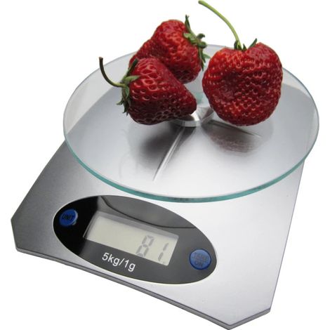 Balance électronique domestique, confirmations tactiles audibles, plateau en verre, capteurs haute précision, argentée, capacité de 3 kg, pour votre quotidien-AquaForge (1/5)