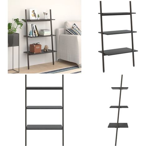 Scaffale Pendente a 3 Livelli Nero 64x34x116cm - Scaffale pendente - Scaffale per libri