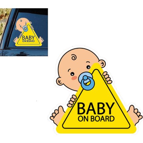 Autocollant Bébé à bord pour voiture Signal de sécurité pour vitre automobile (1/2)