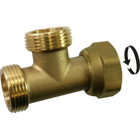 Tee in ottone a doppia filettatura M/F F12 x 17 per rame SANS MARQUE