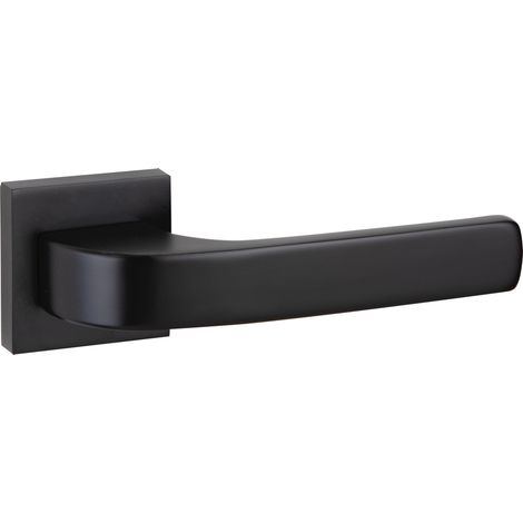 Manilla puerta zamak modelo 710 roseta cuadrada negro alta intensidad (1/5)