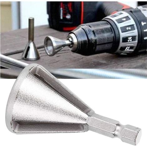 Chanfreineur Externe Ébavurage Pièce Unique Acier Trempé Compatible Perceuse Accessoire Menuiserie Mécanique - (1/5)