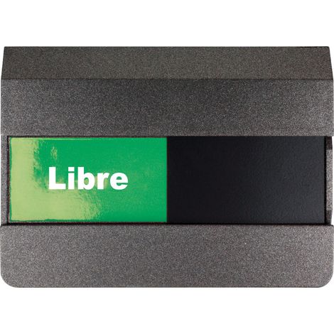Novap – Plaque de porte mobile libre/occupé 94 x 65 mm – Matériau synthèse gris anthracite – Fixation adhésive – 4290256
