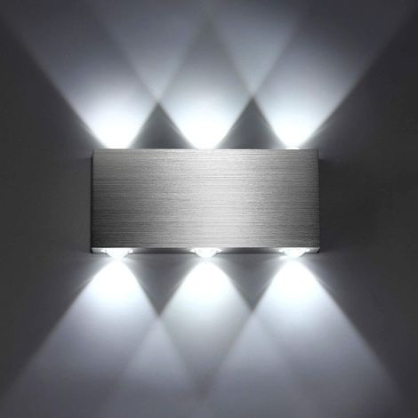 Applique Murale LED 6W Intérieur Lampe Murale Moderne Carré Up Down en Aluminium Eclairage Décoration Lumière Blanc Froid (1/4)