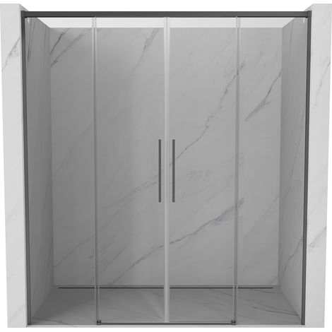 Mexen Rox Duschschiebetür 180 cm, transparent, Gun Metal - 8C2-180-002-95-00