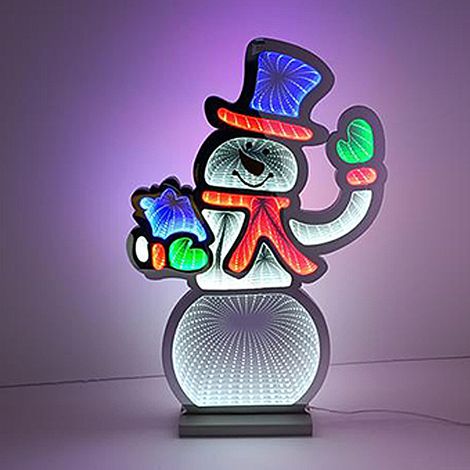 PUPAZZO DI NEVE tridimensionale 3D luminoso luci led h56 addobbi decorazione natalizia allestimento vetrina casa ufficio (1/3)