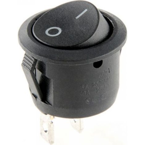 Lot de 5 interrupteurs à bascule ronds - 6 A 250V- Noir (1/3)