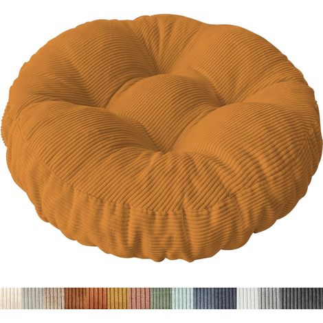 Coussin de chaise rond, 30 x 30 cm, antidérapant, lavable, confortable, 8 cm d'épaisseur, tissu côtelé, lavable, pour intérieur, cuisine, jardin (1/5)