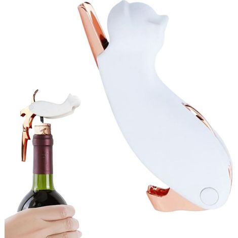 Ouvre-vin manuel, ouvre-bouchon de vin Ouvre-bouteille multifonctionnel en forme de chat - Ouvre-bouteille de bière en acier inoxydable, ouvre-bouteille de vin tire-bouchon pour anniversaire, cuisin (1/5)