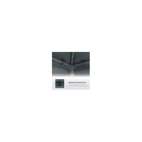 Toit de remplacement pour tonnelle métallique 3x3m, tonnelle de jardin, tente de réception, tente de jardin, en polyester gris anthracite (1/5)