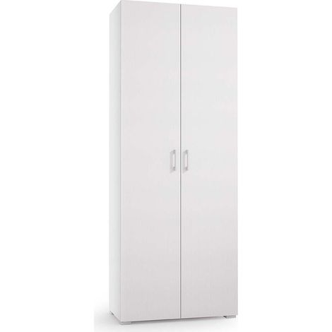 Mobile Multiuso In Legno 72Cm 2 Ante Con Ripiani E Cassetto Bianco