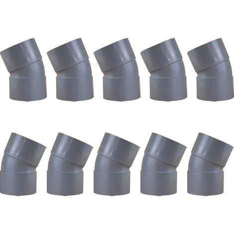 10 coudes PVC 22°30 Femelle Femelle Ø100 - First Plast (1/5)