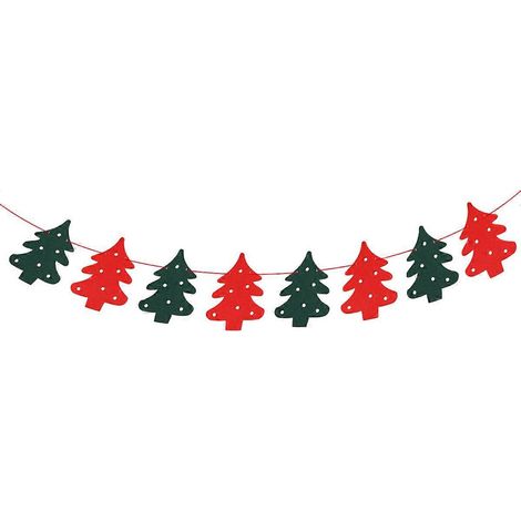 Guirlande de fanions en forme de sapin de Noël (2,5 mètres), décoration à suspendre, ornements pour sapin de Noël, pour les fêtes de fin d'année à la maison.