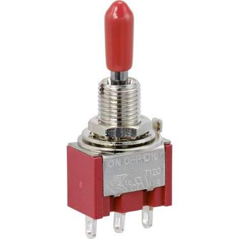 INTERRUTTORE A LEVA TRU COMPONENTS 125 V/AC 6 A 1 X ON/OFF/(ON) PERMANENTE/0/MOMENTARIO 1 PZ TC-9353988 (1/3)