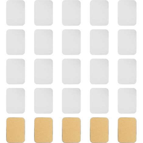 25 Cover Plate, Self-adhesive, Iron, 65x45 mm, Silver, Door Lock (1/5)